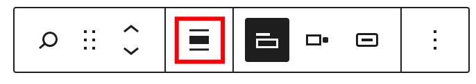 Alignment tool on the search block toolbar