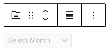 Drop-down display on the archive block