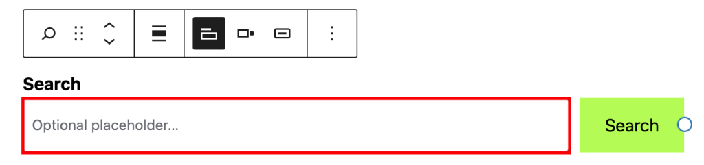 Search block placeholder text
