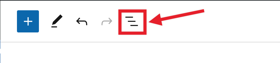 The list view button on the editor