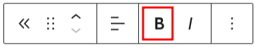 Bold option on the previous post block toolbar