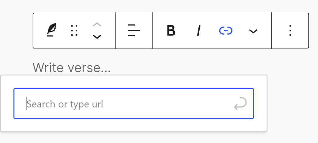 Adding a link to the Verse block