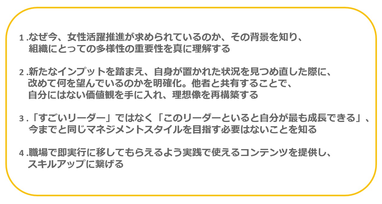 女性活躍の4つのポイント