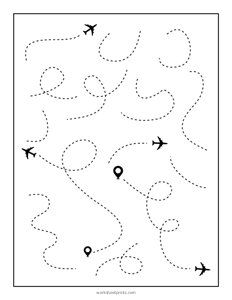 Trace the Zigzag Lines - Aeroplane