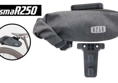 OsmaR250 防水サドルバッグスモール ブラック/グレー