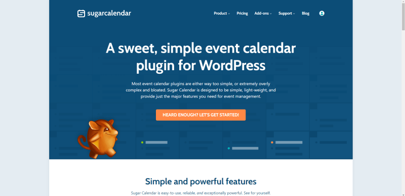 sugar calendar screenshot