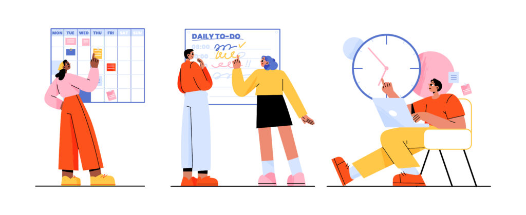 create a work schedule illustrated