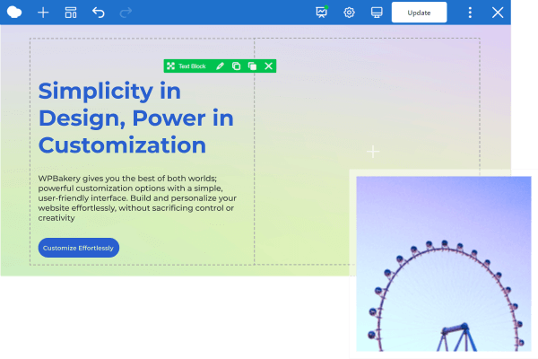 Effortlessly customize pages with WPBakery Page Builder Effortlessly customize pages with WPBakery Page Builder