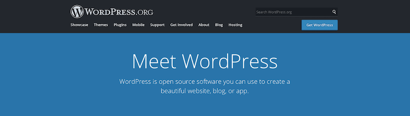 WordPress.org homepage