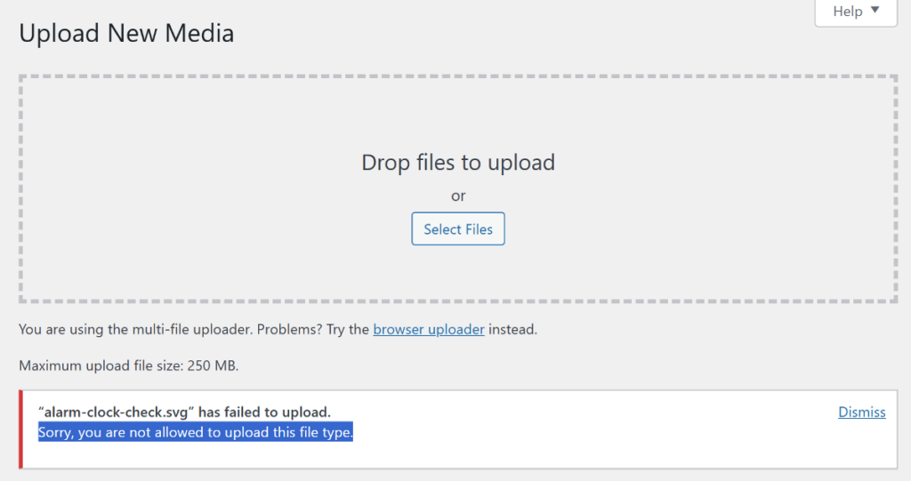 you are not allowed to upload this file type error