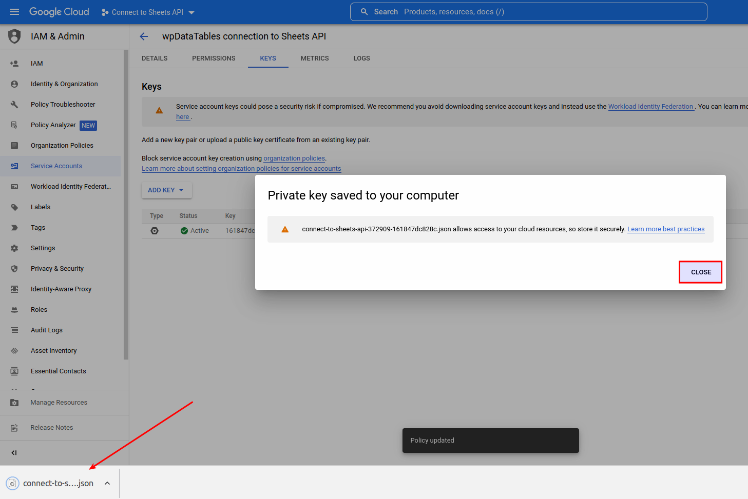 google-API-private-key