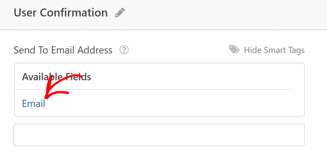 Select Email Tag - WPForms E-Mail-Tag auswählen