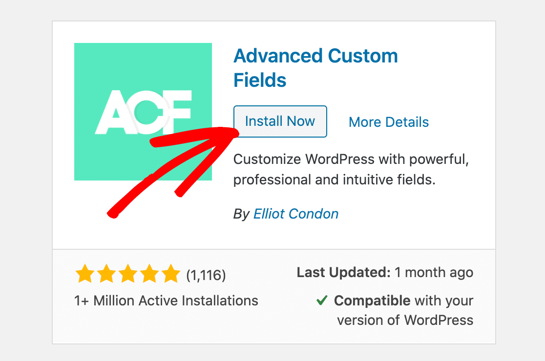 Install the Advanced Custom Fields plugin - WPForms Instalar o plugin Advanced Custom Fields
