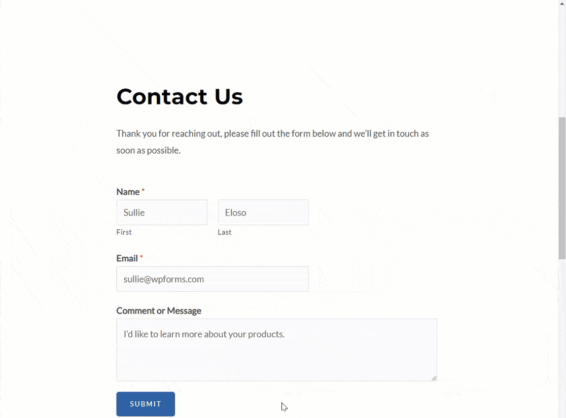 confirmation-message-scroll-animation-2 - WPForms La animación de desplazamiento del mensaje de confirmación