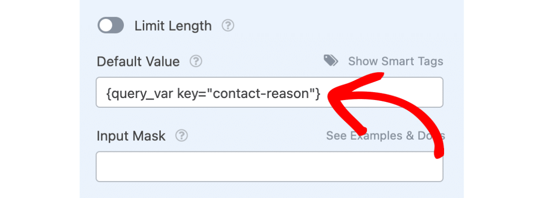 Stringa di query come valore predefinito