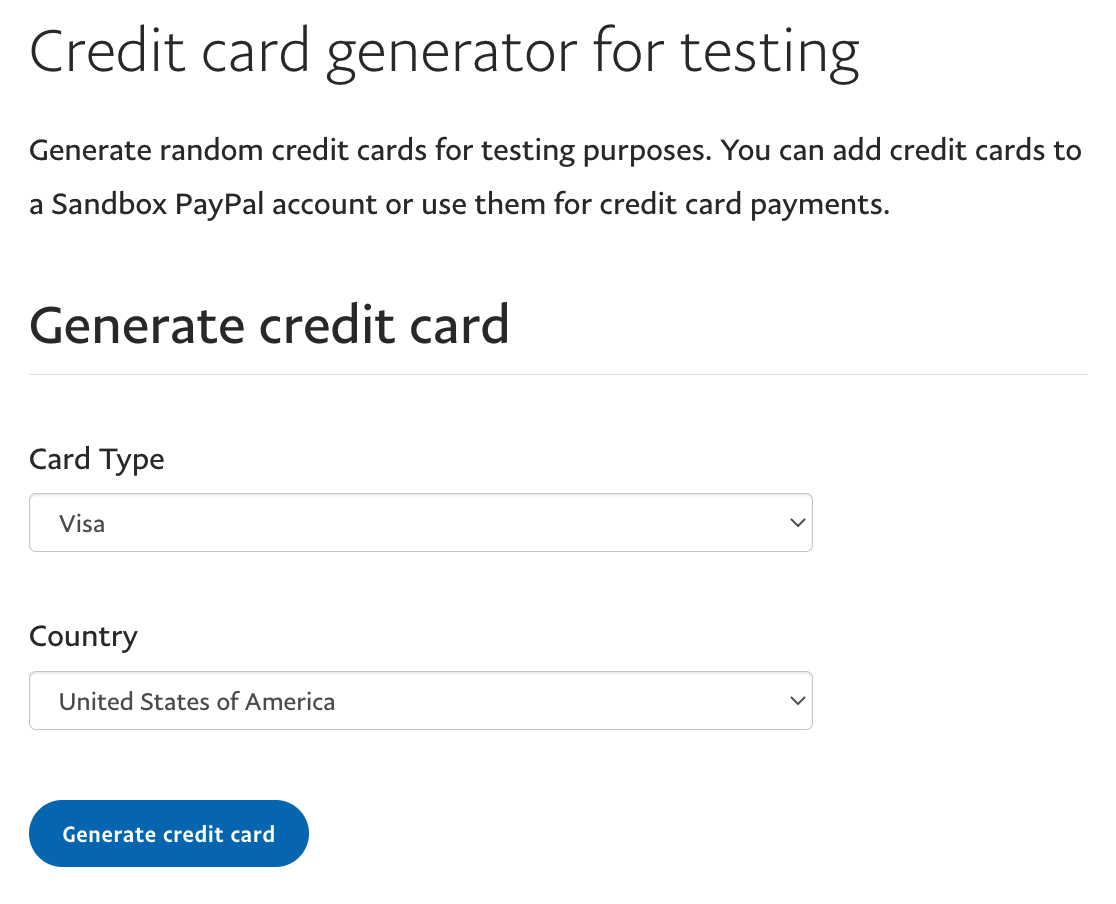 PayPal Credit Card Generator gerador de cartões de crédito paypal