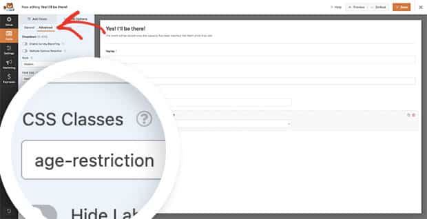 wpforms-add-css-class-cond_date - WPForms Adicione o nome age-restriction às classes CSS no campo Dropdown