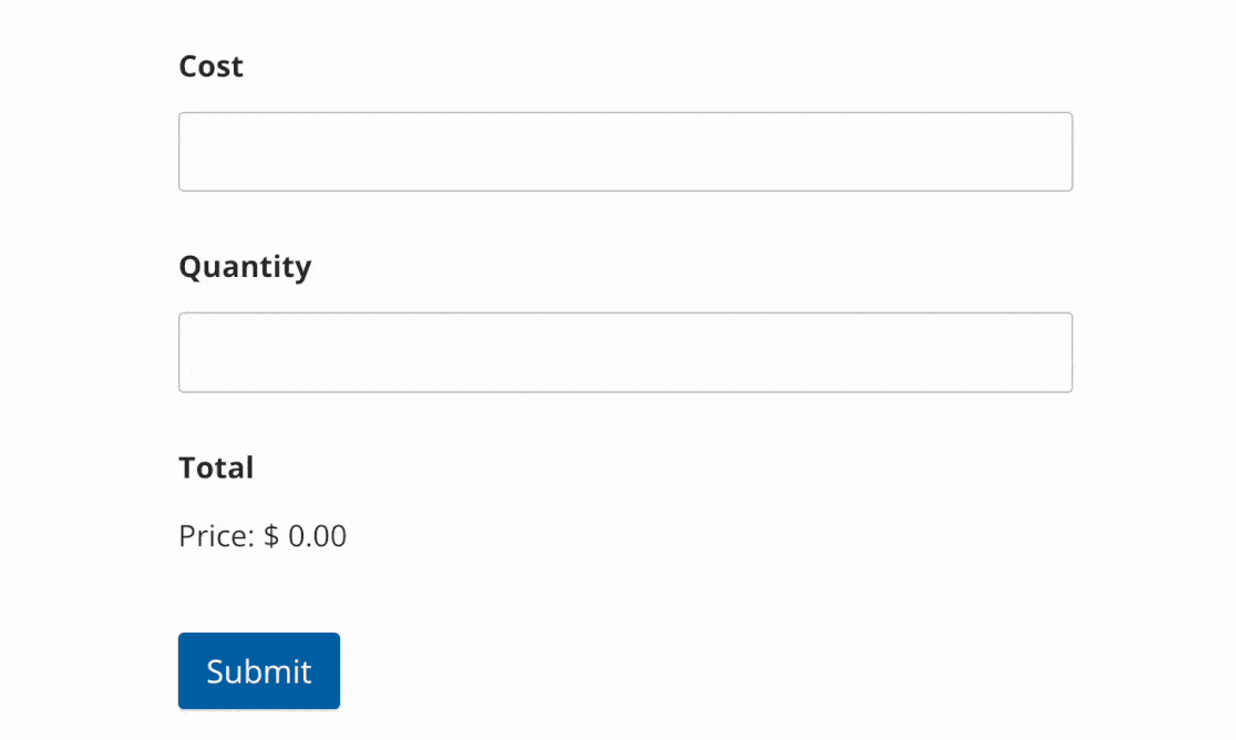 Calculation Example in the Frontend Calculation example in the frontend