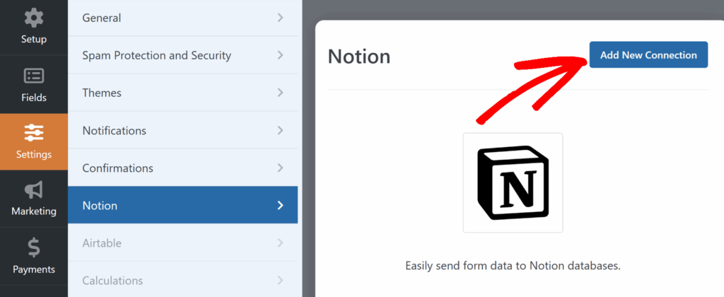 add-new-notion-connection - WPForms Add new Notion connection