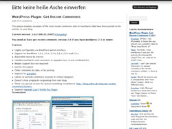 WordPress Plugin: Get Recent Comments at Bitte keine heiße Asche einwerfen WordPress Plugin: Get Recent Comments at Bitte keine heiße Asche einwerfen