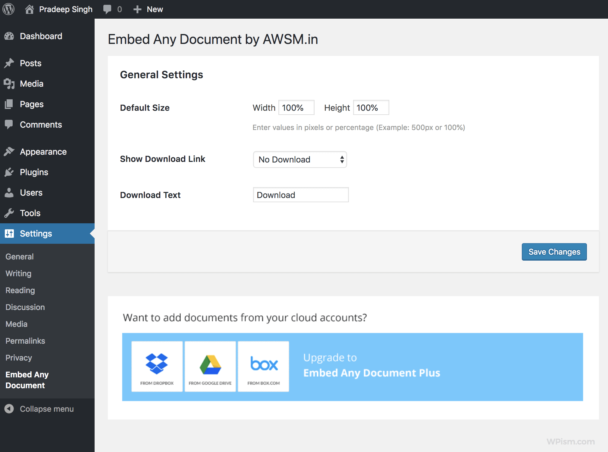 How to Upload and Embed PDF files in WordPress – 2026 Guide 17 Embed Any Document Settings Page for PDF Uploads