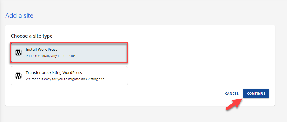 How to Install WordPress on Bluehost - Complete Guide 2026 4 Install WordPress and click Continue Bluehost Dashboard