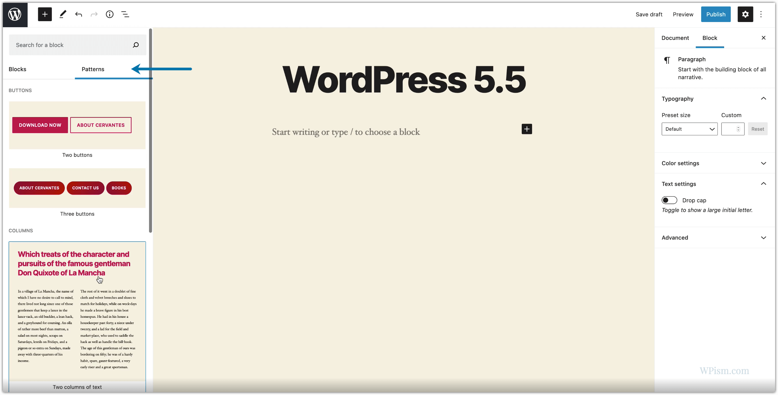 WordPress 5.5 Release – New Features and Updates 4 New Block Patterns WordPress 5.5