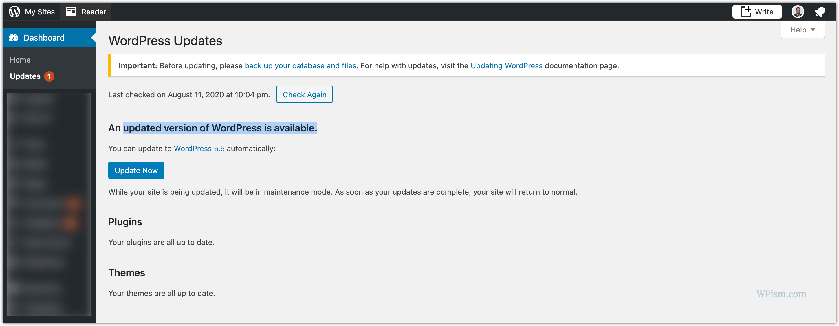 WordPress 5.5 Release – New Features and Updates 2 New WordPress 5.5 Version Update available