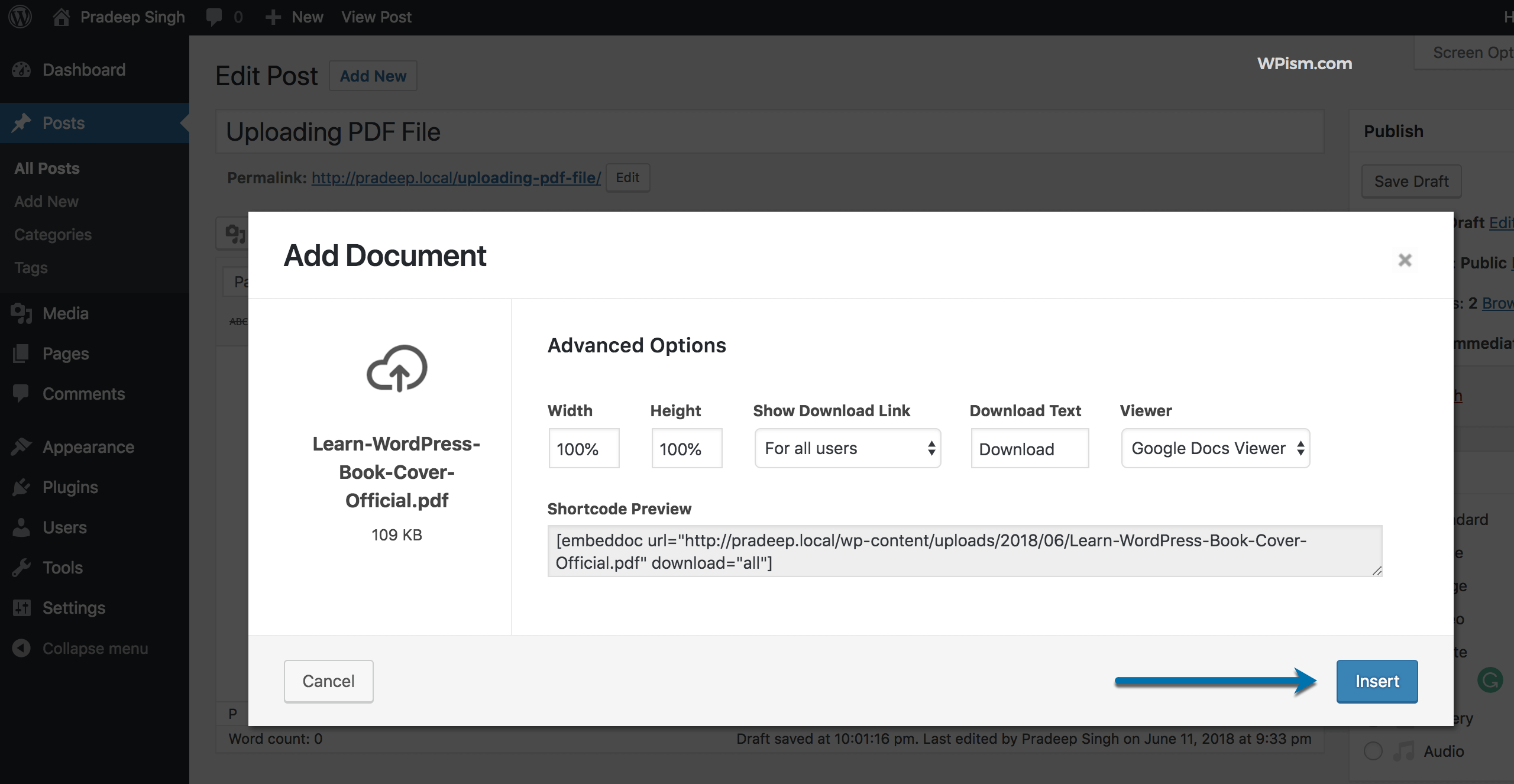 How to Upload and Embed PDF files in WordPress – 2026 Guide 19 PDF Insert WordPress Plugin Button