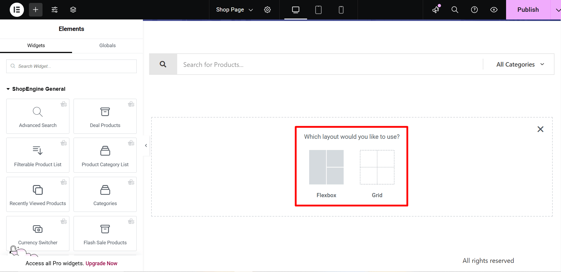 Choose layout structure