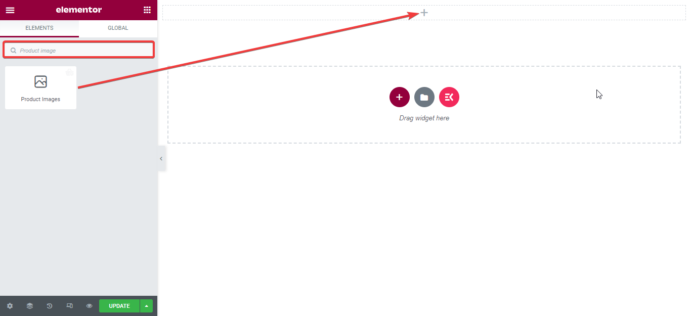 Agregar widget de imagen de producto
