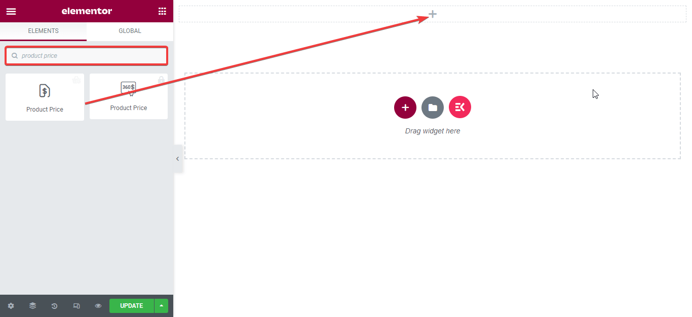 Ajouter un widget de prix du produit