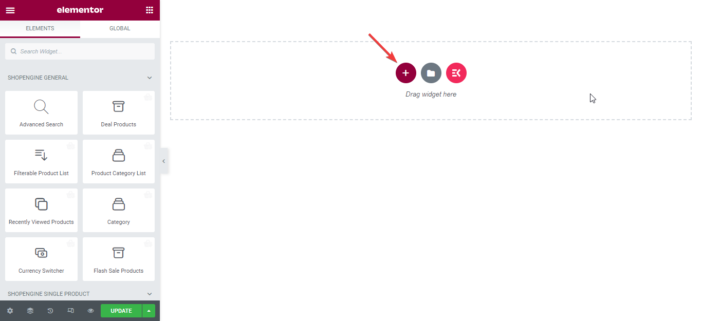 Agregar sección para el widget de imagen del producto