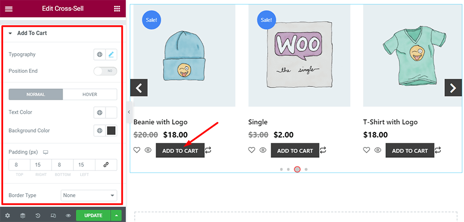 Wyświetlana jest strona sklepu z sekcją „Dodaj do koszyka”.
