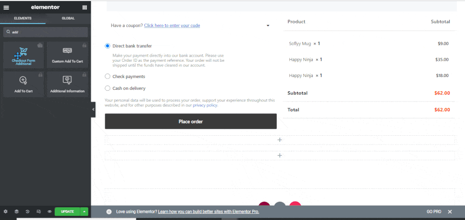 dra och släpp kassaformulär ytterligare