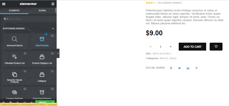 drag and drop product stock