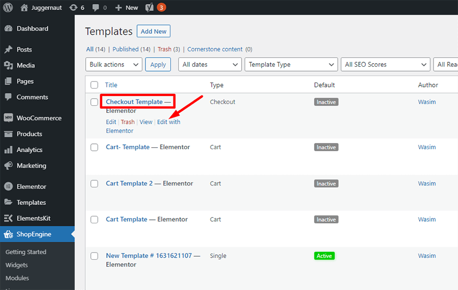 Modifica con elementor per la revisione dell'ordine di pagamento
