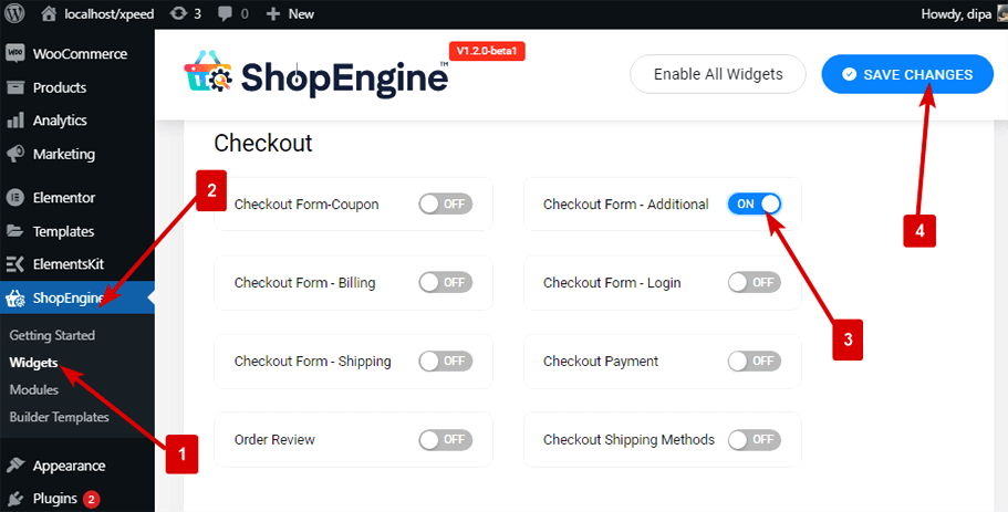 aktivera kassaformulär ytterligare