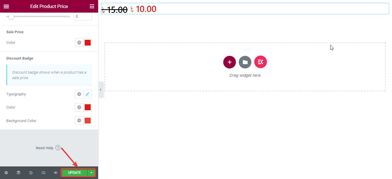 Mettre à jour le prix