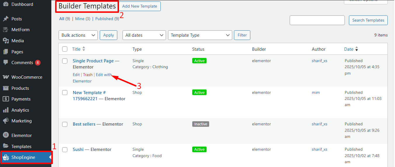 modifier un modèle de produit unique