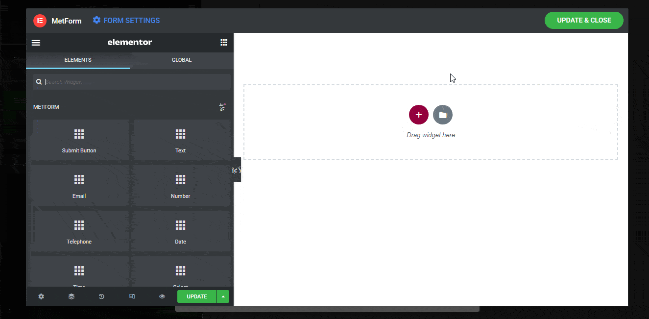 Choose a structure for first step of multi step form wordpress using MetForm