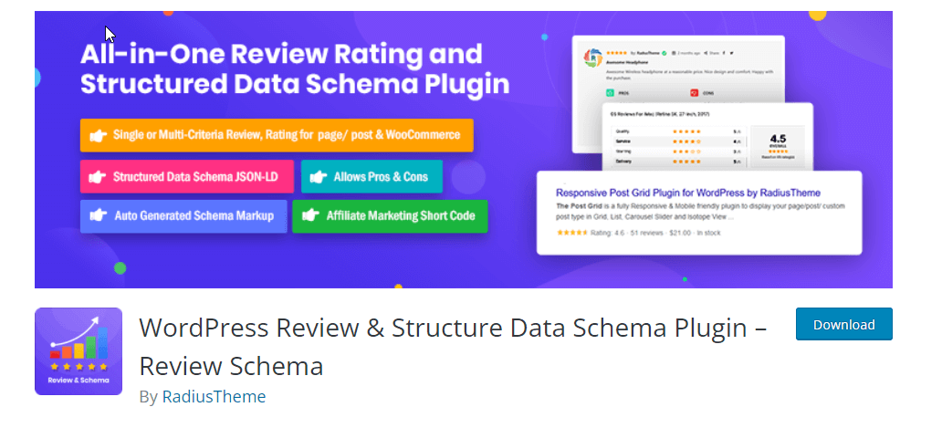 WordPress Review & Structure Data Schema Bestes Bewertungs-Plugin für WordPress