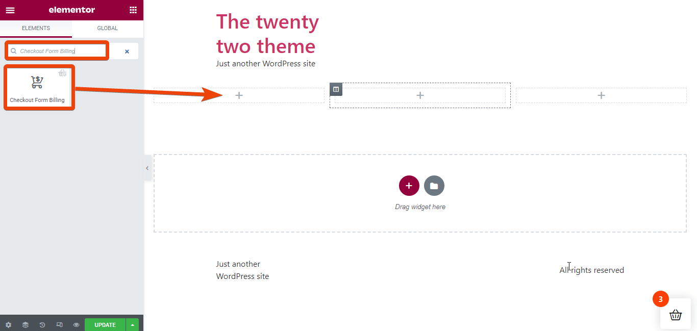 add checkout order billing to the WooCommerce multi-step checkout page built with ShopEngine