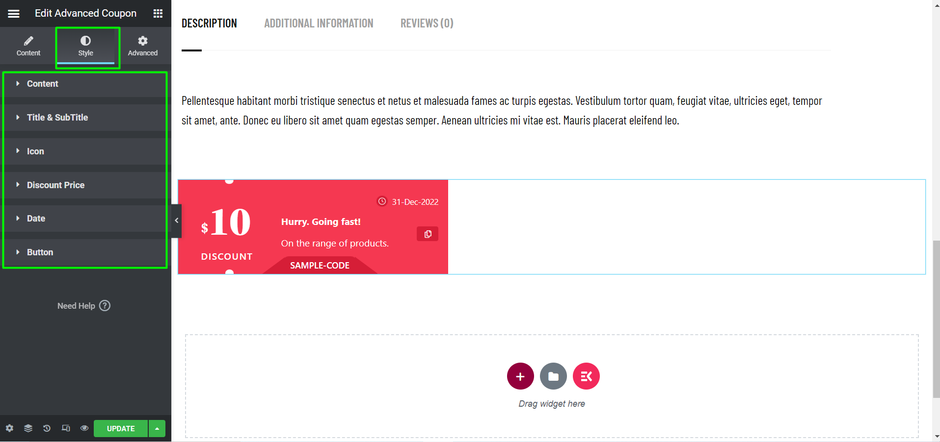 Avancerad kupongwidget låter dig göra fantastiska erbjudanden för kunder.