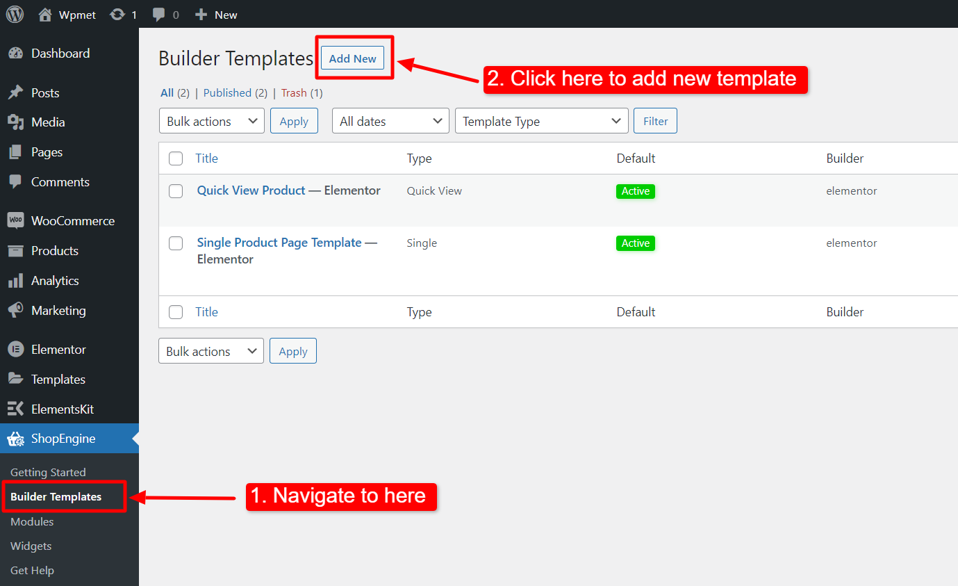 Add a new WooCommerce product archive page template - ShopEngine