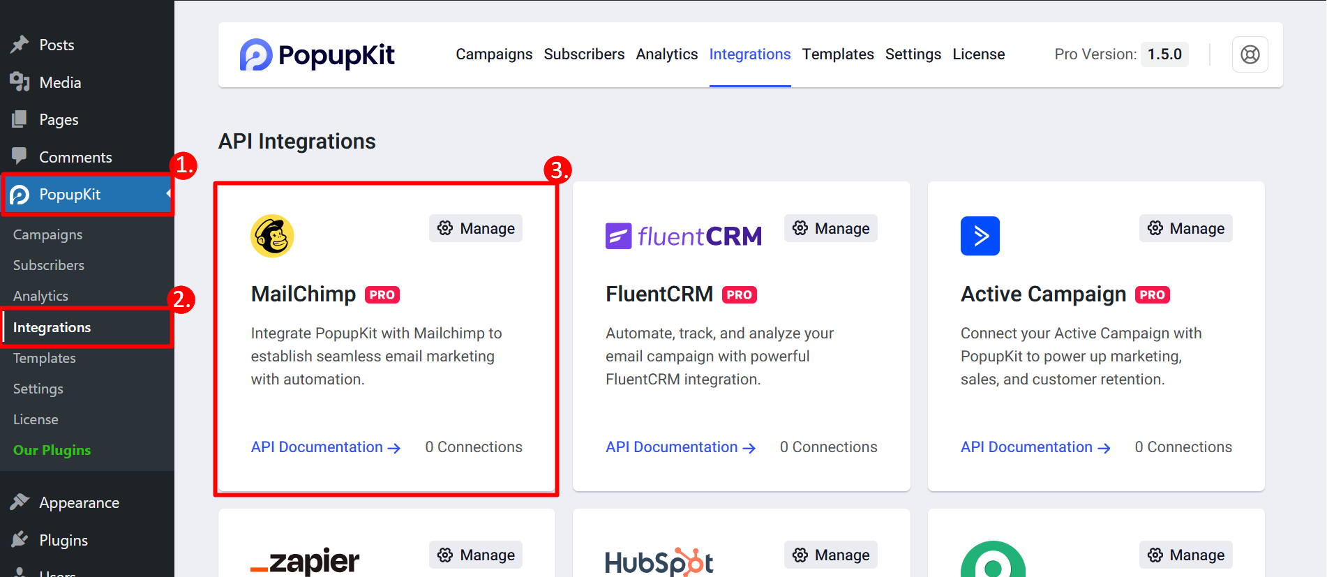 Mailchimp integration of PopupKit