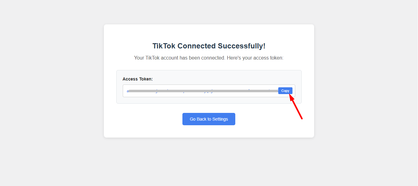 Copy your access token