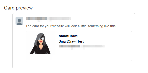 Homepage Twitter card preview in SmarCrawl