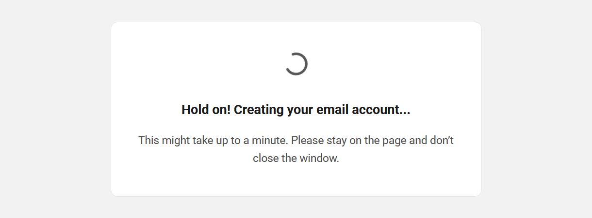 Email account creation notice