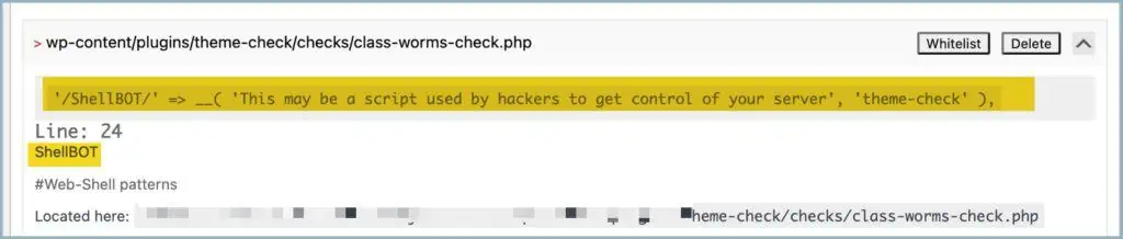 False positive detecting a script in a plugin